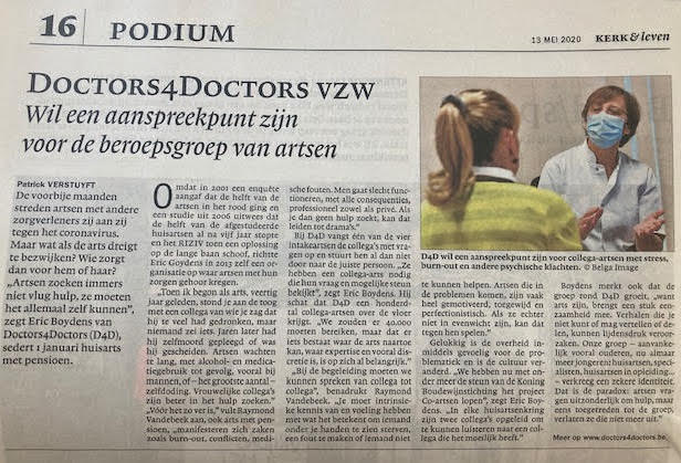 Doctors4Doctors nieuws Kerk en Leven 15 mei 2020